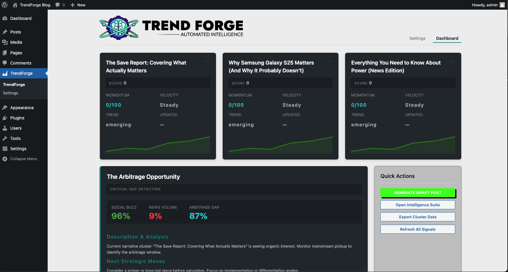 Product Dashboard Preview